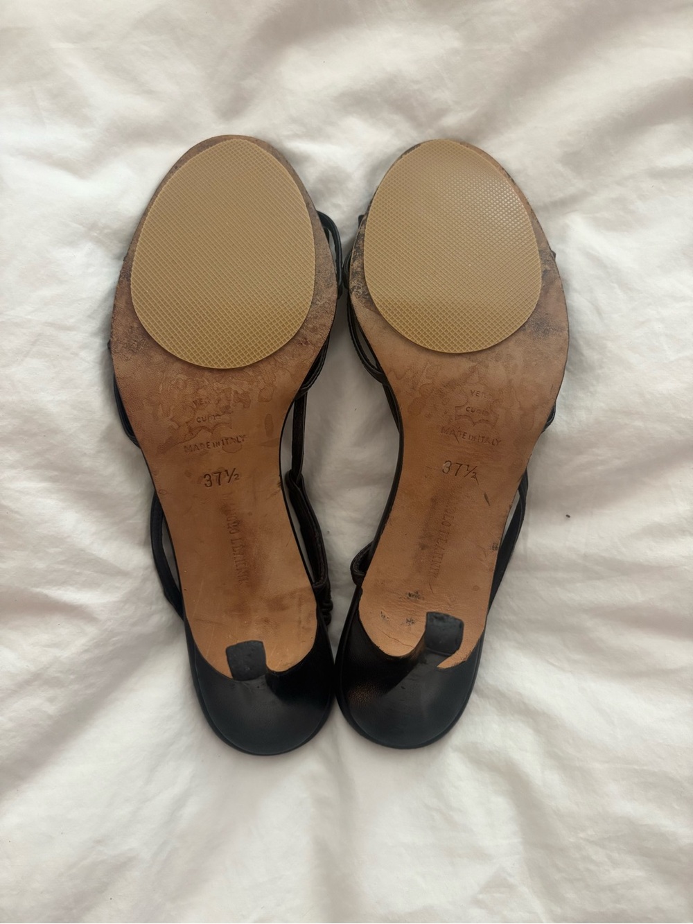 Manolo Blahnik Black Strappy Open-Toe Heels 37.5 - Picture 4 of 11